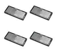 Confezione da 4 riflettori bianchi rettangolari autoadesivi con piastra di base per una maggiore sicurezza nel traffico stradale, con certificazione E4, 85 x 39 mm