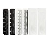 Confezione Da 4 Righelli Flessibili A Fogli Mobili E 2 Sacchetti Per Righelli, Righelli In Pvc Impermeabile, Accessori Per Libri A Fogli Mobili, Forniture Per L'Apprendimento E L'Ufficio