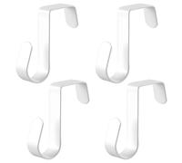 Confezione da 4 robusti supporti per asta per armadio, ganci sopra la porta, facile installazione, adatti per aste fino a 3,5 cm di diametro, staffe bianche a forma di S per cucina, armadio, bagno