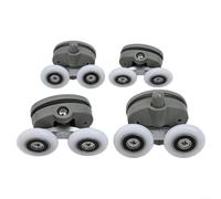 Confezione da 4 rulli doppi a farfalla per porta della doccia, uso superiore e inferiore, regolabili per un corretto allineamento con telaio o guarnizione su vetro da 4-6 mm (25 mm)