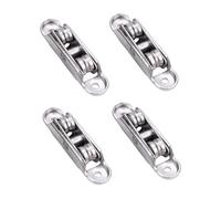 Confezione da 4 rulli per porta scorrevole in lega di zinco, montaggio con ruote tandem regolabili per porte in PVC e puleggia a doppia ruota silenziosa per una trazione