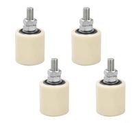 Confezione da 4 rulli scorrevoli per guida porta, compatibili con acciaio angolare e binari rotondi, per ruote in nylon PP per guide elettriche per porte 40 x 43 mm, beige (46 x 52)