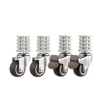 Confezione da 4 ruote for mobili a tubo quadrato da 1,5 pollici 19/22/25 ruote universali con freno silenzioso in acciaio inossidabile(25-C)