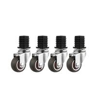 Confezione da 4 ruote for mobili a tubo quadrato da 1,5 pollici 19/22/25 ruote universali con freno silenzioso in acciaio inossidabile(22-A)