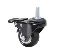 Confezione da 4 ruote universali color oro da 1,5 pollici/dimensioni M8/M10 rotelle for mobili nere con freni e set di doppi cuscinetti(10x25mm- Brakes)