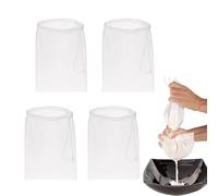 Confezione da 4 sacchetti per latte in nylon, 20,3 x 15,2 cm, a maglia fine, multiuso, riutilizzabili, filtro professionale per infusione a freddo, per filtrare succhi, caffè, yogurt e tè colino