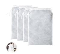 Confezione da 4 sacchetti per latte in nylon, 20,3 x 15,2 cm, a maglia fine, multiuso, riutilizzabili, filtro professionale per infusione a freddo, per filtrare succhi, caffè, yogurt e tè colino
