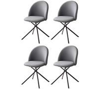 Confezione da 4 sedie girevoli a 360°, sgabelli da cucina imbottiti con schienale, gambe in metallo, comode per casa e ufficio, supporta fino a 100 kg, grigio