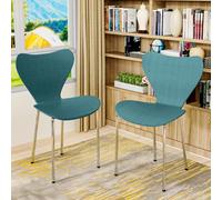 Confezione da 4 sedie in PP, sedie da cucina, sedie da soggiorno con schienale, gambe in metallo massiccio, materiale PP, verde chiaro, 45,5 x 40 x 82,5 cm Dettagli del prodottoDesign elegante e moder