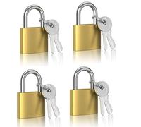 Confezione da 4 serrature per bagagli con chiavi, in ottone, in rame massiccio, impermeabili, infrangibili, per esterni, per armadietti, borse, zaini, palestra, cancelli, cassetta degli attrezzi