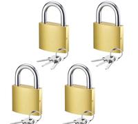 Confezione da 4 serrature per bagagli con chiavi, in ottone, in rame massiccio, impermeabili, infrangibili, per esterni, per armadietti, borse, zaini, palestra, cancelli, cassetta degli attrezzi