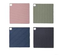 Confezione da 4 sottobicchieri in silicone, lavabili in lavastoviglie | Silicone resistente al calore, design a nido d'ape, protegge i tavoli dal calore, dimensioni 18 x 18 cm, facile da pulire