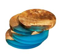 Confezione da 4 Sottobicchieri nel Legno con Resina Epossidica, Sottobicchi1381