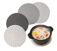 Confezione da 4 sottopentola per piatti caldi, presine in tessuto da 17,8 cm, per cucina, resistenti al calore, per piano di lavoro e tavolo, sottobicchieri in cotone assorbente, elementi essenziali