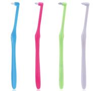 Confezione da 4 spazzolini ortodontici per parentesi graffe, spazzola per ciuffo dentale multicolore con piccole teste affusolate, setole extra morbide per parentesi graffe, impianti, fermi, pulizia