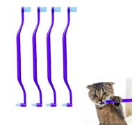 Confezione da 4 spazzolini per gatti, spazzolino piccolo a doppia faccia blu/verde/rosa con testina micro per l'igiene orale, spazzolino piccolo per gatti multi-angolo per eliminare l'alitosi