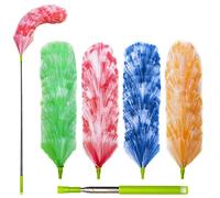 Confezione da 4 spolverini elettrostatici lavabili da 63,5 cm a 139,7 cm, spolverino per piume per pulizia - Spolverino elettrostatico attira la polvere come un magnete!