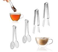 Confezione da 4 spremi bustine di tè, in acciaio inox, con manico lungo, per bustine di tè, cubetti di ghiaccio e cubetti di zucchero