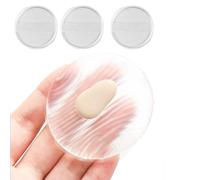Confezione da 4 spugne per trucco in silicone trasparente, riutilizzabili, non assorbenti, per fondotinta liquido, BB cream, applicazione con cuscini (5,5 cm)