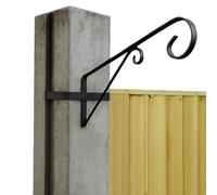 Confezione da 4 staffe da giardino in cemento per recinti da appendere per mangiatoie per uccelli, in acciaio nero, senza foratura/attrezzi, adatte per montaggio a forma di H
