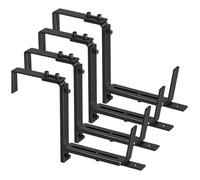 Confezione da 4 staffe per fioriere resistenti per ringhiere del ponte, in ferro nero antiruggine, regolabili per adattarsi a binari da 5,1-17,8 cm, per vasi da 15-32 cm