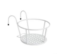 Confezione da 4 staffe per vasi da fiori in metallo bianco per ringhiere del balcone, supporto verticale da giardino in ferro per esposizione di piante di piccoli spazi, rack per scatole da esterno