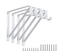 Confezione da 4 staffe resistenti per armadio, montaggio a parete, mensola e asta per armadio, 28 x 24,1 cm, supporto per mensole con gancio, bianco con viti, HOME MASTER HARDWARE