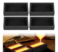 Confezione da 4 stampi in grafite per colata di lingotti, strumenti di raffinazione di metalli da 1 kg, stampi per lingotti per crogiolo per oro, argento, alluminio, rame e ottone