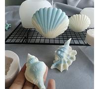 Confezione da 4 stampi in silicone a forma di conchiglie marine, per candele e sapone, stampo per realizzare candele