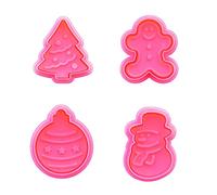 Confezione da 4 stampi per biscotti in plastica Formine per biscotti natalizi Stampini per biscotti Formine Decorazione per torte Biscotti Gadget da forno Stampi in plastica per dolci