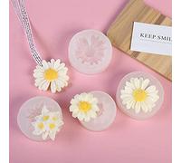 Confezione da 4 stampi in resina a forma di camomilla con foro/fiore singolo di camomilla/quattro margherite in uno/singolo fiore margherita stampo in silicone per candele in resina stampo decorazione