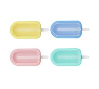 Confezione da 4 stampi per gelato e ghiaccioli con bastoncino, in silicone, per feste e incontri, set per lecca lecca per bambini