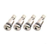 Confezione da 4 steli valvola in metallo da 11,3 mm per cerchioni auto, valvole per pneumatici in acciaio cromato con chiave da 11 mm, lunghezza 45 mm, compatibili con ruote in lega e acciaio