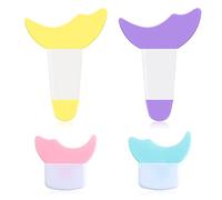 Confezione da 4 stencil per ombretto, schermi per ombretti lunghi e corti in silicone, protezione per applicatore di mascara, strumenti per il trucco riutilizzabili per le donne (4 colori)