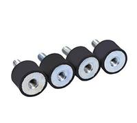 Confezione da 4 supporti ammortizzatori in gomma con filettatura M6, isolatori antivibrazioni per compressori d'aria, pompe dell'acqua, frigoriferi, smerigliatrici e motori, nero e argento