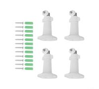 Confezione da 4 supporti da parete regolabili per videocitofono ad anello, staffa girevole a 360°, giunto in metallo ABS, bianco