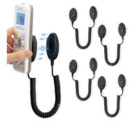 Confezione da 4 supporti magnetici per telecomando con corde a molla, presa sicura per telecomandi e piccoli oggetti, montaggio a parete con colla, anti-perdita (nero 70 pollici, confezione da 4)