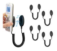 Confezione da 4 supporti magnetici per telecomando con corde a molla, presa sicura per telecomandi e piccoli oggetti, montaggio a parete con colla, anti-perdita (nero 43 pollici, confezione da 4)