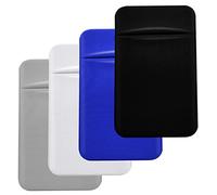 Confezione da 4 supporti per carte di credito con adesivo per retro del telefono, elastici in tessuto per carte di identità, tasca per carte di credito, per smartphone Android