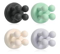 Confezione da 4 supporti per doccia in silicone, impermeabili, autoadesivi, per spazzolini, rasoi e piccoli oggetti, ganci multifunzione per cucina, ufficio e bagno