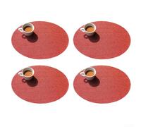 Confezione da 4 tappetini resistenti al calore per tavolo da pranzo, 45,7 x 30,5 cm, per cucine e ristoranti, in misto vinile PVC, protezione da graffi e fuoriuscite (rosso)