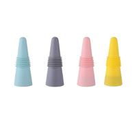 Confezione da 4 tappi in silicone per bottiglie di vino, riutilizzabili, a tenuta stagna, per champagne e birra (rosa)