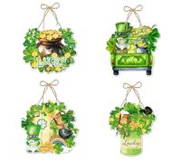 Confezione da 4 targhette di carta da appendere alla porta del giorno di San Patrizio, ornamento per festival irlandese, cartello di benvenuto per interni ed esterni