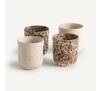 Confezione da 4 tazze in gres opaco, Rusty Marrone TU