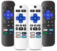 Confezione da 4 telecomandi di ricambio solo per Roku TV, compatibile con tutti i TCL/Hisense/Onn/Sharp/Philips / (non per Roku Stick/Box/Speaker) (Obsidian Black & Glacier White)