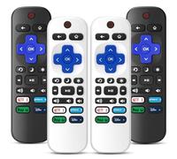 Confezione da 4 telecomandi di ricambio solo per Roku TV, compatibile con tutti i TCL/Hisense/Onn/Sharp/Philips / (non per Roku Stick, box o altoparlante) (ossidiana nera e bianco ghiaccio)