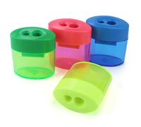 Confezione da 4 temperamatite manuali a doppio foro con coperchio, design pratico per bambini, studenti, scuola, ufficio, casa