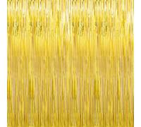 Confezione da 4 tende con frange dorate per porte, decorazioni per feste, 1 x 2,5 m, per feste, decorazioni per foto, sfondi per feste, decorazioni per feste