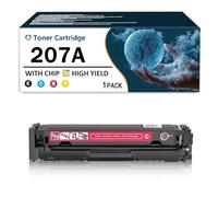Confezione da 4 toner a resa standard W2210A W2211A W2213A W2212A, cartucce toner compatibili 207A per stampante laser a colori HP COLOR LASER-JET PRO M255DW M255NW M282NW M283FDN,Magenta-With Chip