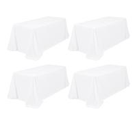 Confezione da 4 Tovaglie Bianche, Adatte per Tovaglie in Fibra di Poliestere di Alta Qualità per Tavoli Rettangolari 8ft, Decorazione Tovaglia Riutilizzabile per Banchetti di Nozze(229 x 396cm)